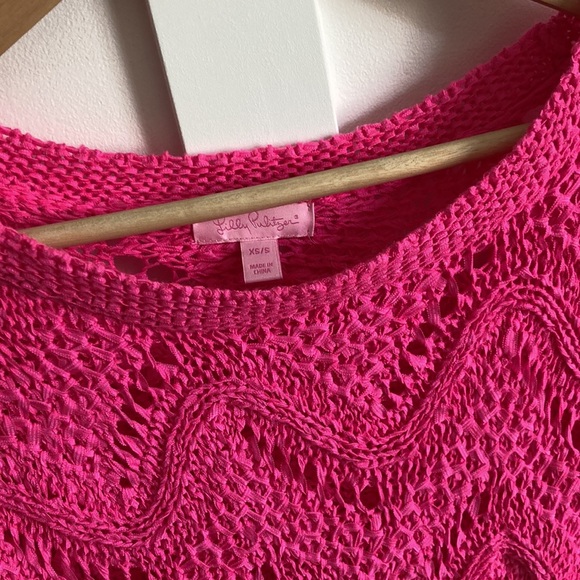 Lilly Pulitzer Hot Pink Woven Sweater - Picture 2 of 3